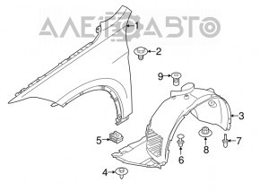 Front right wing BMW X1 F48 16-22 blue B45