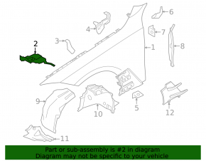 Front right fender bracket for BMW 4 Series G22 G26 21-25 Gran Coupe