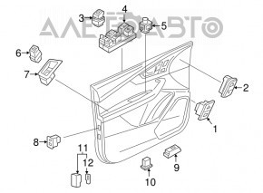 Front left seat memory buttons for Audi Q8 19-25