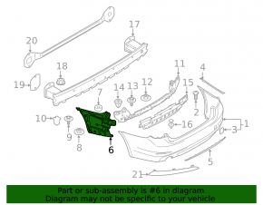 Rear bumper mount right BMW 5 G30 17-20