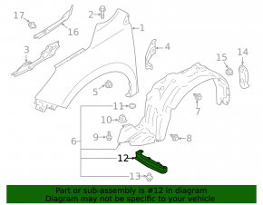 Mudguard liner front left Subaru Forester 14-18 SJ