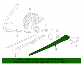 Mini Cooper Countryman R60 10-16 Rear Wiper Arm