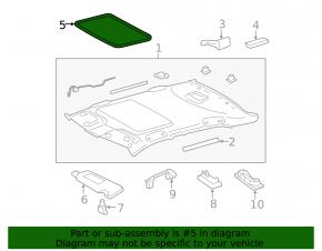 Toyota Camry v40 sunroof inner seal, gray