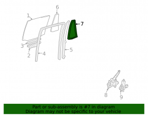 Rear left triangle glass seal Lexus GX470 03-09