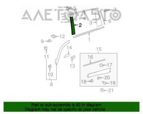 Door trim side rear left Toyota Highlander 14-19 front