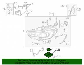 Left headlight control unit for Audi A3 8V 17-20 LED lower