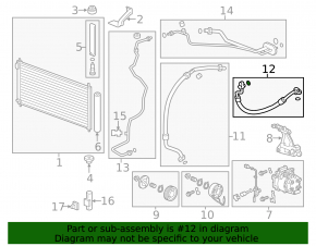 Air conditioner tube compressor-heater Acura ILX 13-15 prerest