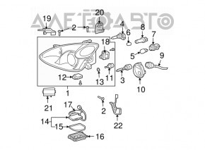 Right headlight mount upper outer Lexus RX300 RX330 RX350 RX400h 04-09