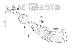 Light outer wing right Lexus ES300h ES350 13-15 prerest