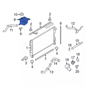 Expansion tank cooling Ford Flex 09-19 with cap