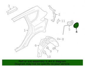 Fuel filler flap Ford Escape MK3 13-