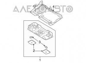 Front ceiling light Mazda3 03-09 gray, without sunroof