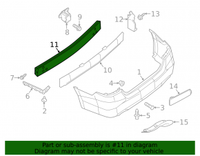 Rear bumper reinforcement Nissan Sentra 13-19 rusty