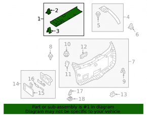 Upper trunk door trim for Mazda CX-5 17-24, black, worn