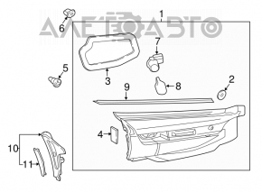 Left interior trunk lid light for Mazda CX-9 16-23
