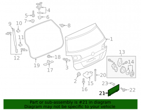Platform for tailgate number VW Tiguan 18 type 1
