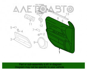 Jeep Patriot 11-17 black front right door trim panel