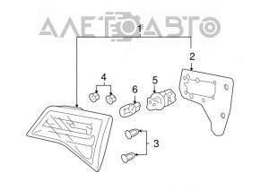 Light inside trunk lid left Acura MDX 07-13