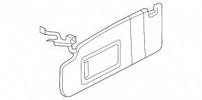 Left visor VW CC 08-17 gray, without chip