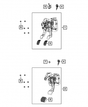 Brake pedal Fiat 500 12-19 automatic transmission