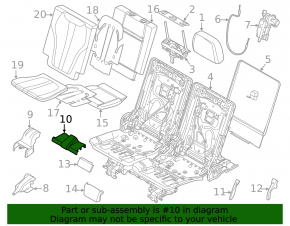Rear seat runner cover, 3rd row, front center, BMW X7 G07 19-25, black