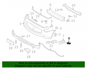 Front bumper mount, left fender, Infiniti FX35 QX70 09-17