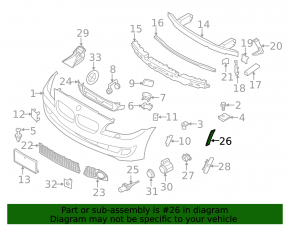 Front Bumper Reflector Left BMW 5 F10 11-16 M Pack