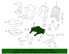 Left driver's seat runner for Toyota Prius V 12-17 without frame