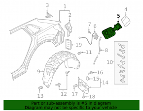 Fuel filler door housing for the Audi Q3 83A 19-25