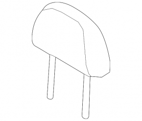 Rear left headrest, 2nd row, Audi Q3 83A 19-25, black leather with black stitching
