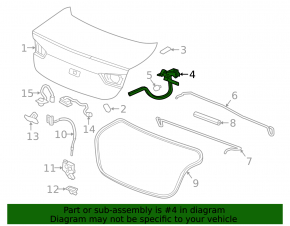 Right trunk lid hinge for Chevrolet Malibu 16-23