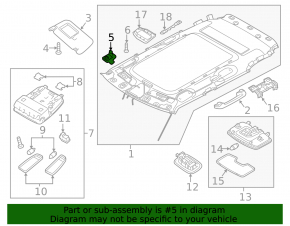Driver's visor mounting hook Kia Niro 17-22 gray