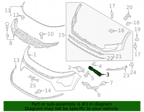 Front bumper mount right wing Kia Niro 23-