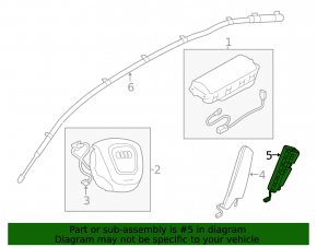 Rear right seat airbag for the Audi A4 B8 08-13