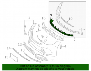Front bumper bracket, central lower, Mercedes S-class W222 18-20