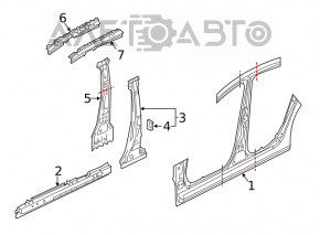 Body pillar central left Mazda 6 13-21