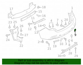 Plug towing hook rear bumper right Mazda 6 18-21
