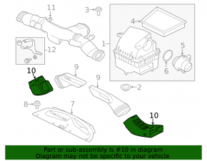 Air duct for air filter housing right Jaguar F-Pace X761 17- AJ126, AJ133