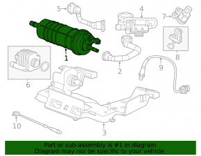 Chevrolet Volt 11-15 carbon canister absorber assembly with mount and pump