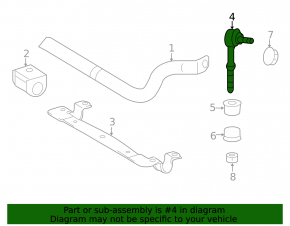 Stabilizer link rear left Lexus CT200h 11-17