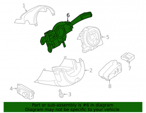 Steering column switch guitar assembly Audi A6 C7 12-18