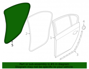 Door seal rear left BMW 5 F10 11-16