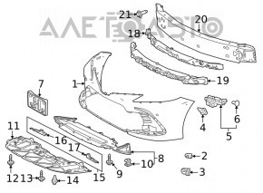 Front bare bumper Toyota Camry v70 21-24 LE\XLE without parking sensors, broken in the center, scratch