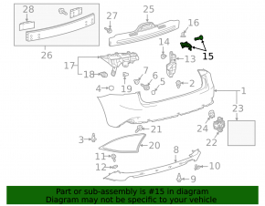 Rear bumper mount left Lexus IS 14-20