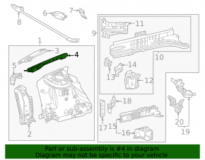 Right fender apron inner panel for Toyota BZ4X 23-25