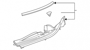 Right hood-wing seal for Lexus RX 23-26