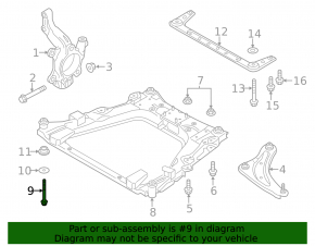 Front subframe mounting bolt 4 pcs set Nissan Leaf 11-17