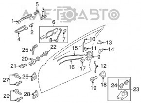 Mitsubishi Lancer 10-17 outer rear left door handle
