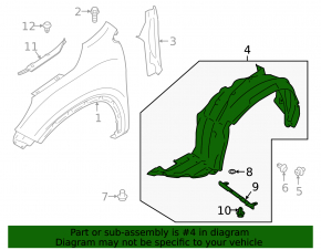 Front right fender liner for Subaru Ascent 19-26
