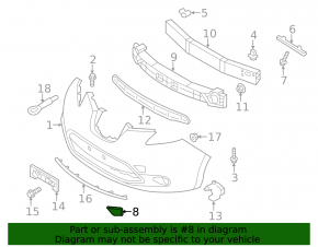 Front bumper plug for hook Nissan Leaf 11-17